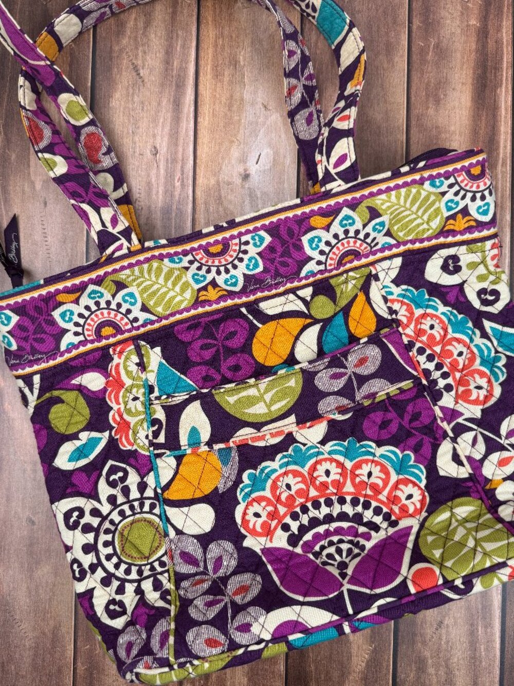 Vera Bradley Mandy Tote – Plum Crazy Retired Pattern
